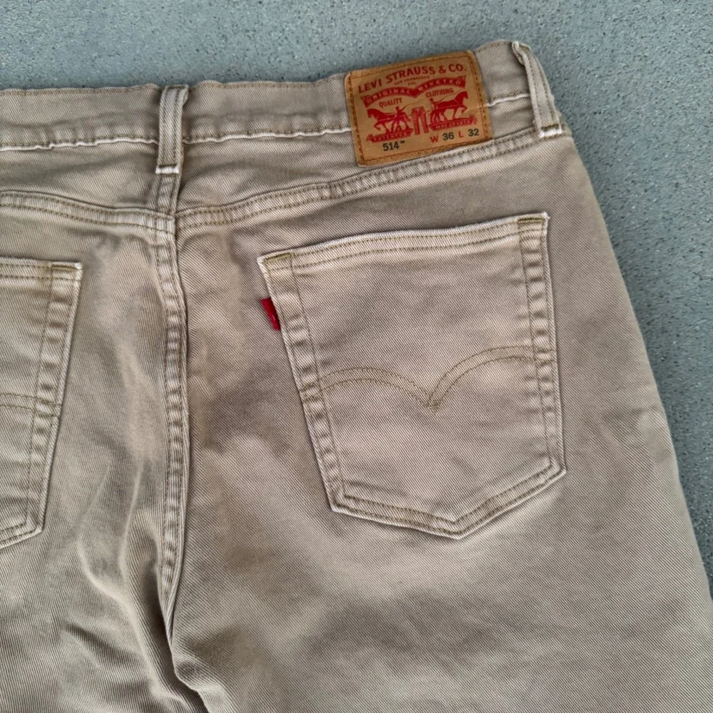 Levi's 514 Straight Fit Khaki Tan Pants Men 36x32‎